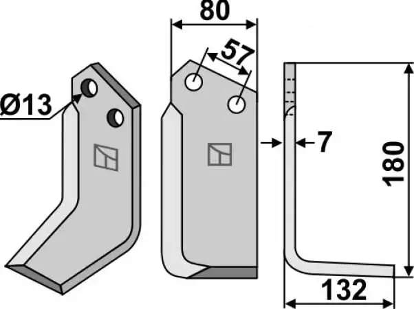 Fräsmesser 180x80mm, rechts